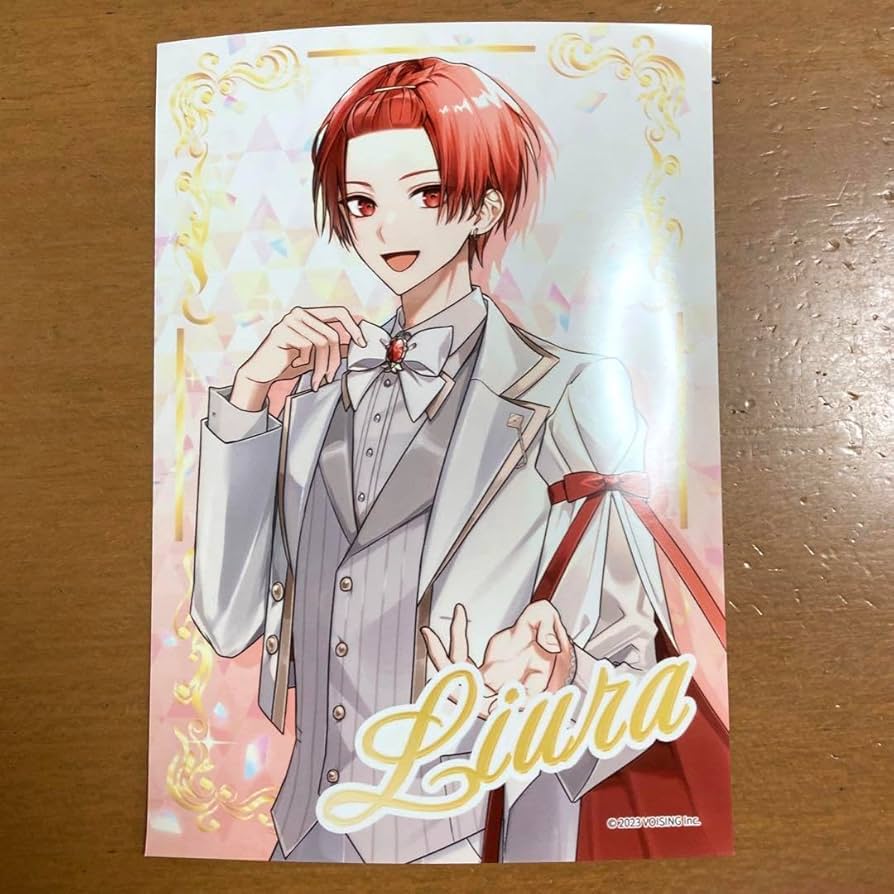 いれいす りうら 3弾ブロマ キャラカード りうら(背景チェック柄) L版ブロマイド ファミマ